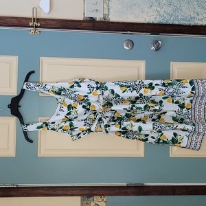 Cute! NWT Roz & ALI Dressbarn 🍋 pattern dress with T h tie belt